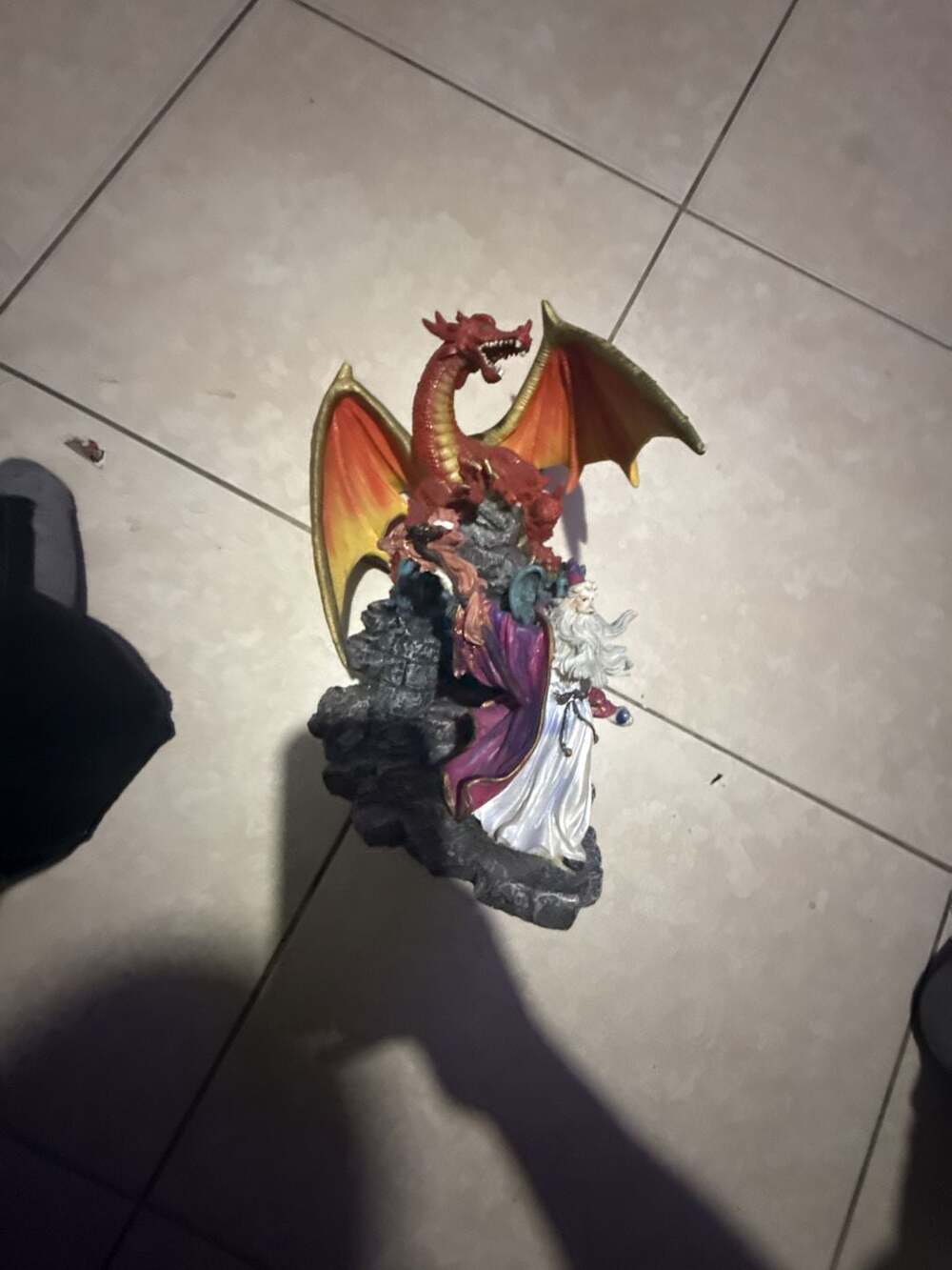 De Capoli Collection Wizard and Red Dragon Fantasy Figurine
